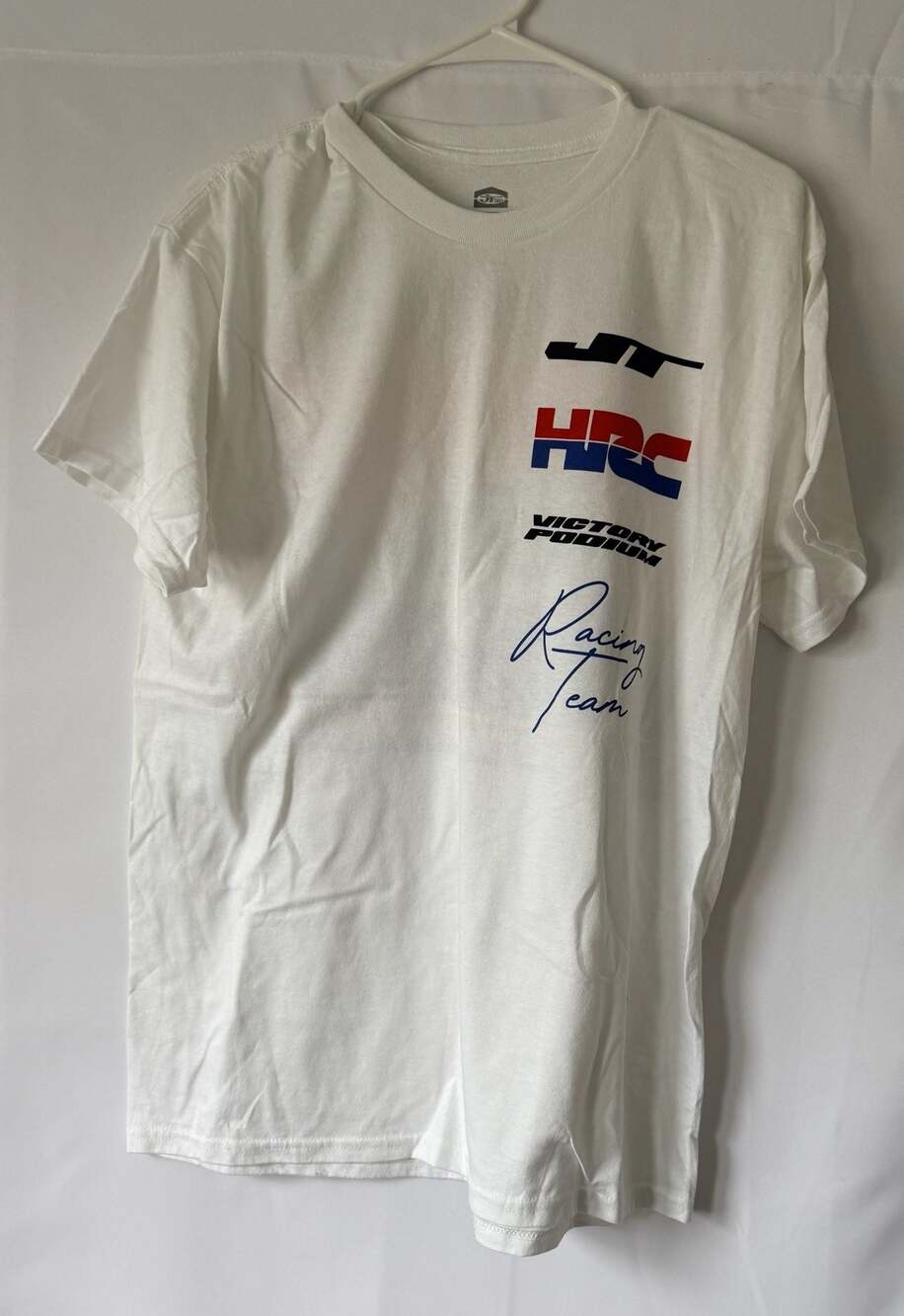 JT Racing USA Honda HRC Victory Podium T-Shirt Size L Biker Moto